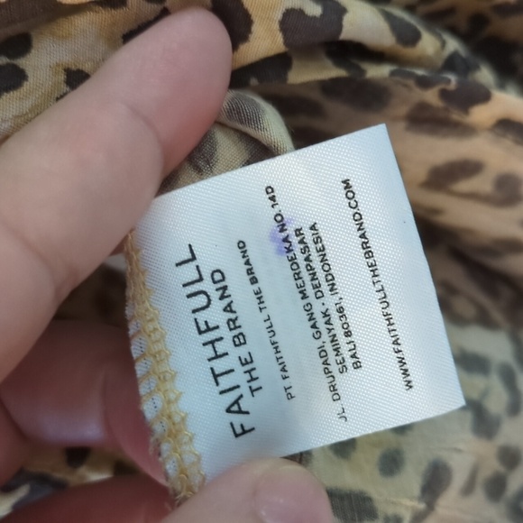 Faithful The Brand Mob Wife Baja Wrap Mini Dress Leopard Print Mob Wife Sz 8 - Picture 7 of 11